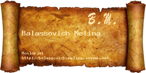 Balassovich Melina névjegykártya